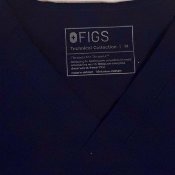 Figs Navy Blue Scrub Top - Picture 3 of 5